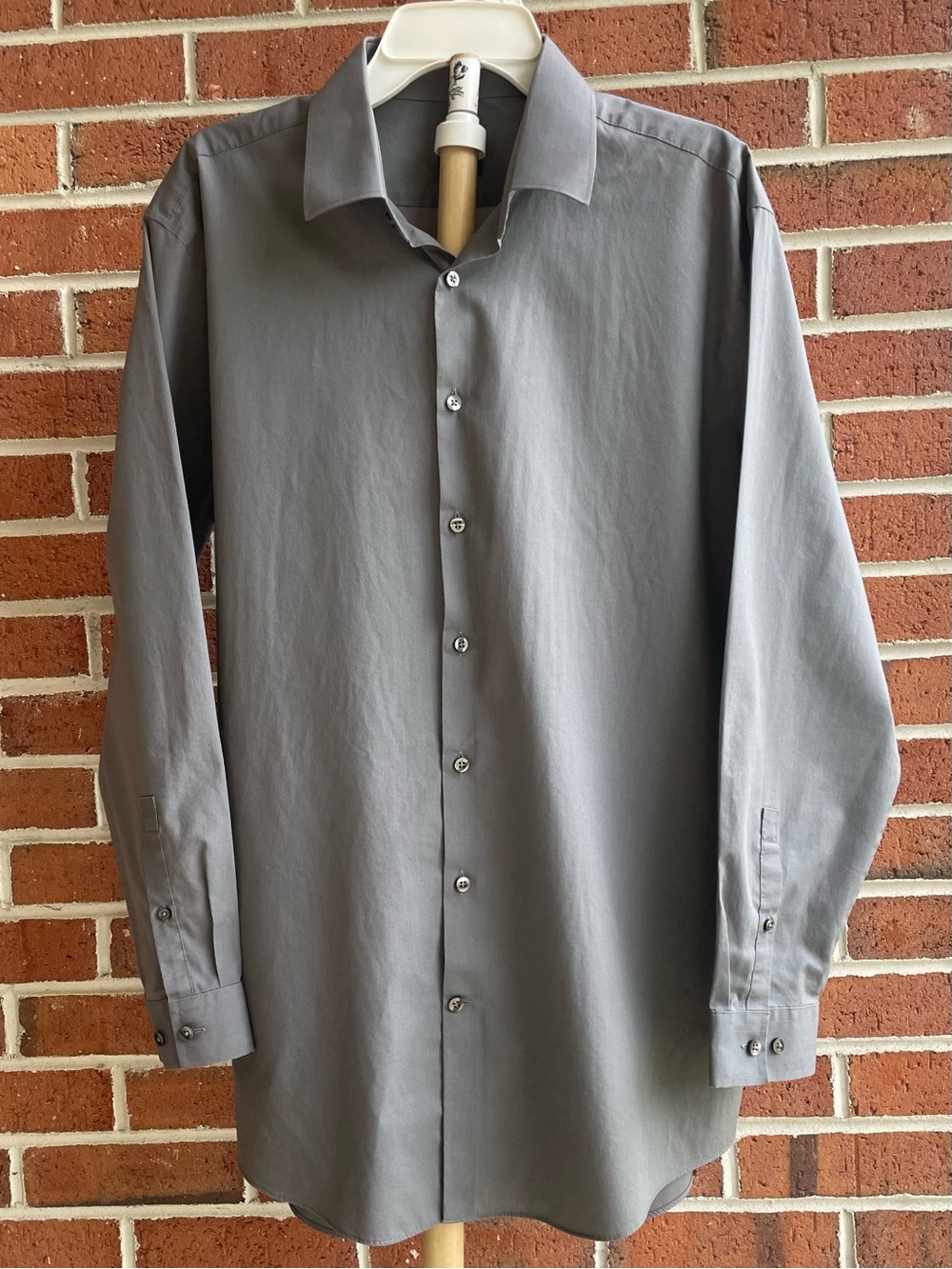 J. Ferrar Men's Long-Sleeve/Slim Fit Gray Dress Shirt